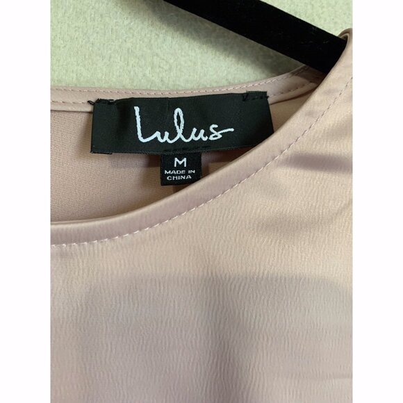 Lulus Dusty Pink Satin Top Size M Long Sleeves Quiet Luxury Romantic Soft Girl - Picture 8 of 10